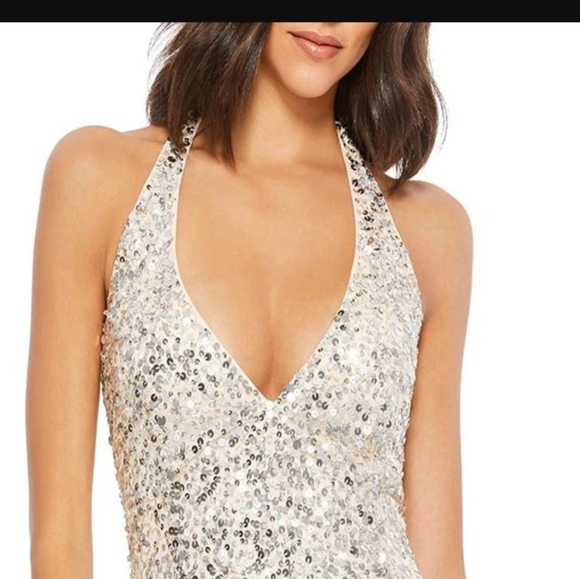 Mac duggal 5312 NWT size 12 Gold sequins - Picture 1 of 8
